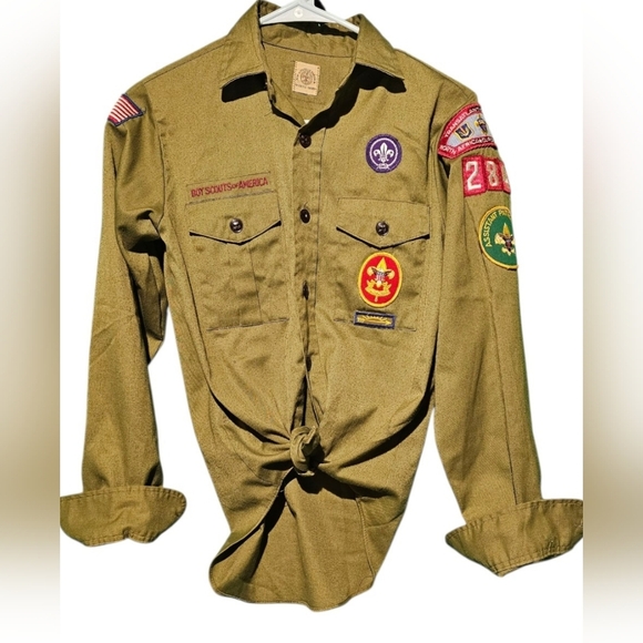 Vintage Jackets & Blazers - Vintage One-of-a-kind 1960s Boy Scout Shirt with Hand Sewn Patches! 17 P2P